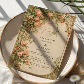Vintage Rose Arch Wedding 招待状