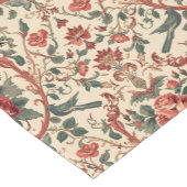 Vintage Rose & Bird Pattern Romantic Art Nouveau ショートテーブルランナー (コーナー)