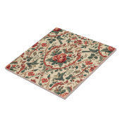 Vintage Rose & Bird Pattern Romantic Art Nouveau タイル (側面)