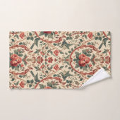 Vintage Rose & Bird Pattern Romantic Art Nouveau バスタオルセット (ハンドタオル)