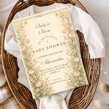 Vintage Rose Botanical Baby Shower