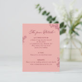 Vintage Rose Burgundy Floral Wedding Details エンクロージャーカード (スタンド正面)