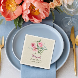 Vintage Rose Customize Bridal Shower Paper スタンダードカクテルナプキン