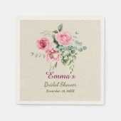 Vintage Rose Customize Bridal Shower Paper スタンダードカクテルナプキン (正面)