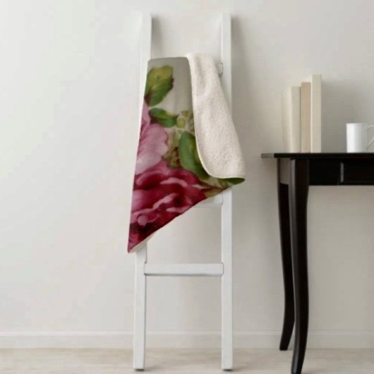 Vintage Rose Elegance  シェルパブランケット