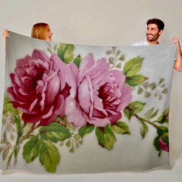 Vintage Rose Elegance Fleece Blanket フリースブランケット