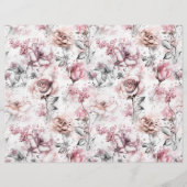 Vintage Rose Ephemera Scrapbook Paper  (正面)