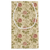 Vintage Rose Floral Pattern スモールペーパーバッグ (裏面)