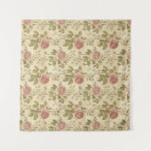 Vintage Rose Floral Pattern タペストリー (正面(横))