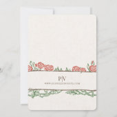 Vintage Rose Frame Wedding 招待状 (裏面)