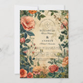 Vintage Rose Garden Wedding 招待状 (正面)