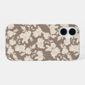Vintage Rose Line Art Phone Case iPhone 16ケース (裏面横)