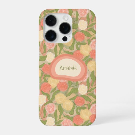Vintage Rose Personalized Phone Case iPhoneケース (裏面)
