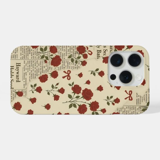 Vintage Rose Phone Case iPhoneケース (裏面横)