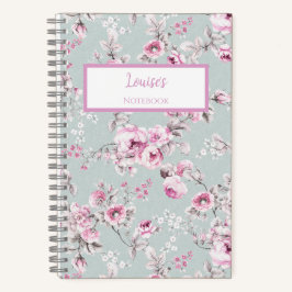 Vintage Rose Pink Personalized Journal Notebook ノートブック