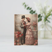 Vintage Rose Postcard Back | Elegant Victorian ポストカード (スタンド正面)