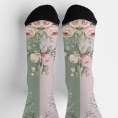 Vintage Rose & Snowflake Design ソックス (上部)