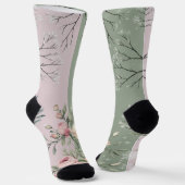 Vintage Rose & Snowflake Design ソックス (傾斜あり)