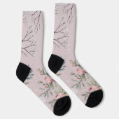 Vintage Rose & Snowflake Design ソックス (右)