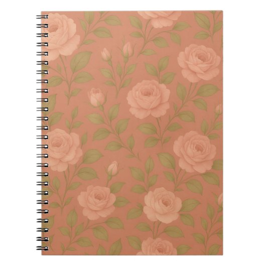Vintage Rose Spiral Notebook ノートブック (正面)