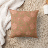 Vintage Rose Throw Pillow クッション (ブランケット)