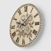 Vintage Rose Wall Clock  ラージ壁時計 (傾斜)