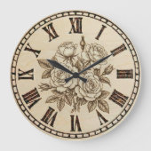 Vintage Rose Wall Clock  ラージ壁時計 (正面)