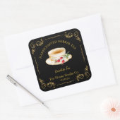 Vintage Rosehip Tea Square Label スクエアシール (封筒)