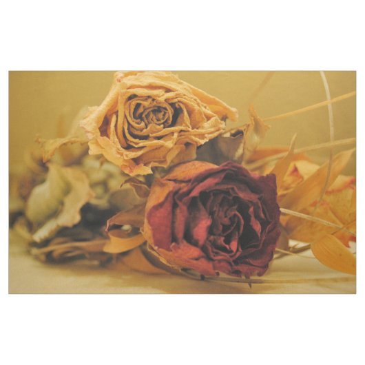 Vintage Rosen Blumenstrauß beigetöne rot Shabby ファブリック (ヤード)