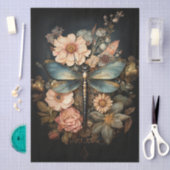 Vintage Roses and Dragonfly Decoupage 薄葉紙 (クラフト)