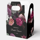 Vintage Roses Black Background Bridal Shower フェイバーボックス (オープン)