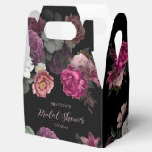 Vintage Roses Black Background Bridal Shower フェイバーボックス (オープン)