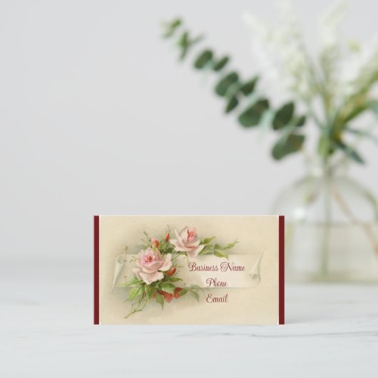 Vintage Roses Business Card 名刺 (スタンド正面)