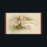 Vintage Roses Business Card 名刺<br><div class="desc">Beautiful picture of vintage,  pink roses,  is featured on this business card. Your choice of text,  color,  text lines and more. This design can be used for florists,  wedding planners,  gardeners and more!</div>
