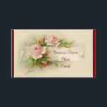 Vintage Roses Business Card 名刺<br><div class="desc">Beautiful picture of vintage,  pink roses,  is featured on this business card. Your choice of text,  color,  text lines and more. This design can be used for florists,  wedding planners,  gardeners and more!</div>