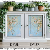 Vintage Roses, Distressed Blue Wood DY5L Decoupage 薄葉紙