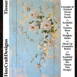 Vintage Roses, Distressed Blue Wood DY5R Decoupage 薄葉紙