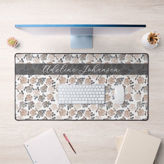 Vintage Roses Elegant Pattern デスクマット (オフィス1)