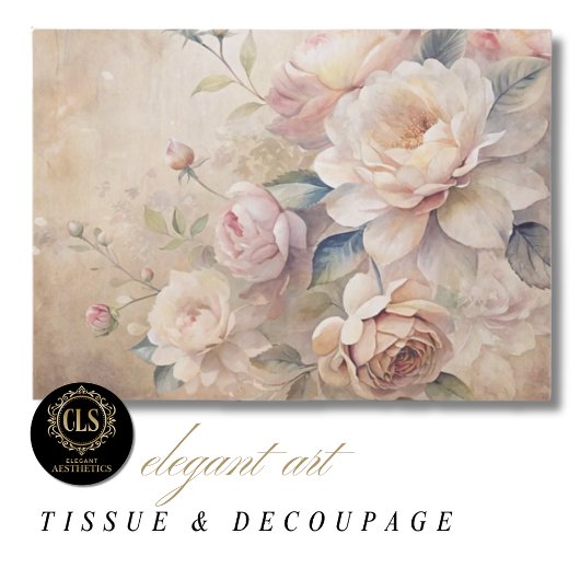 Vintage Roses Ephimeral Decoupage  薄葉紙