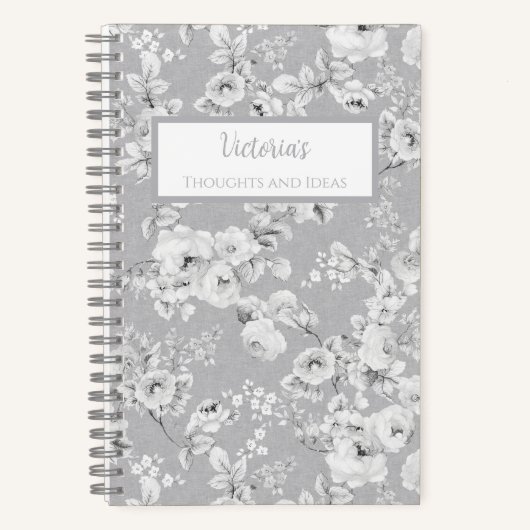 Vintage Roses Personalized Journal Notebook ノートブック (正面)