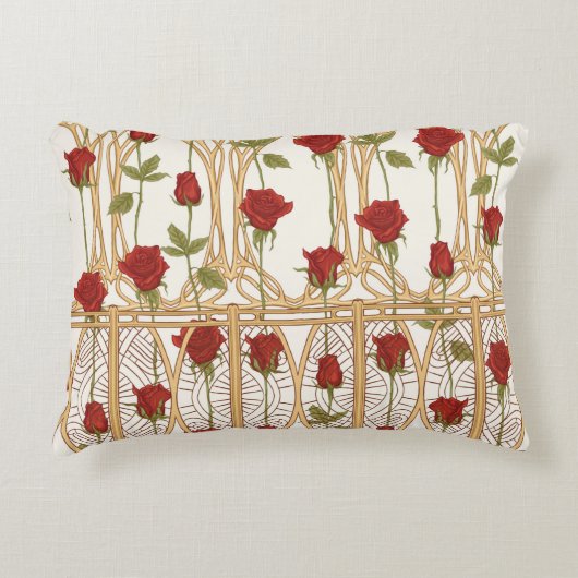 Vintage roses seamless pattern, background in art アクセントクッション (正面)