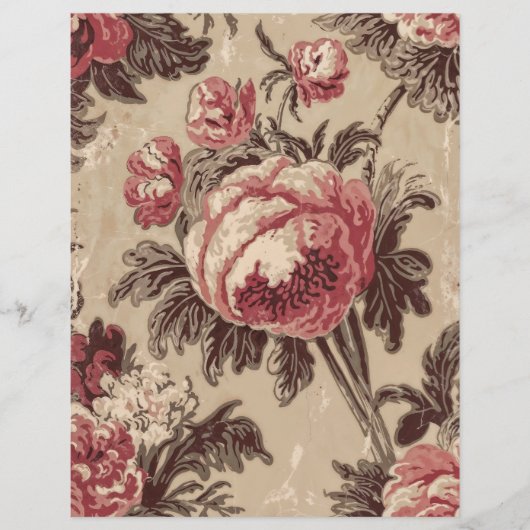 Vintage roses shabby chic scrapbook paper (正面)