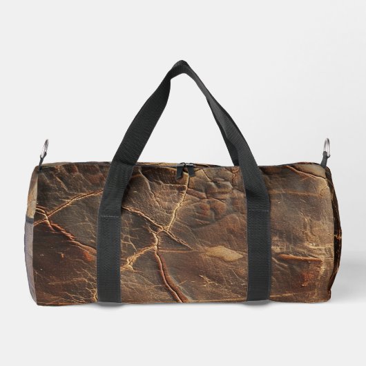 Vintage Rough Leather Texture ダッフルバッグ (裏面)