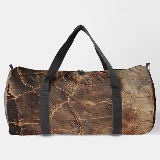 Vintage Rough Leather Texture  ダッフルバッグ (裏面)