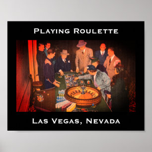 Vintage Roulette Scene, Las Vegas, Nevada ポスター