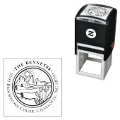 Vintage Round Desert Cactus Address セルフインキングスタンプ (インサイチュ)