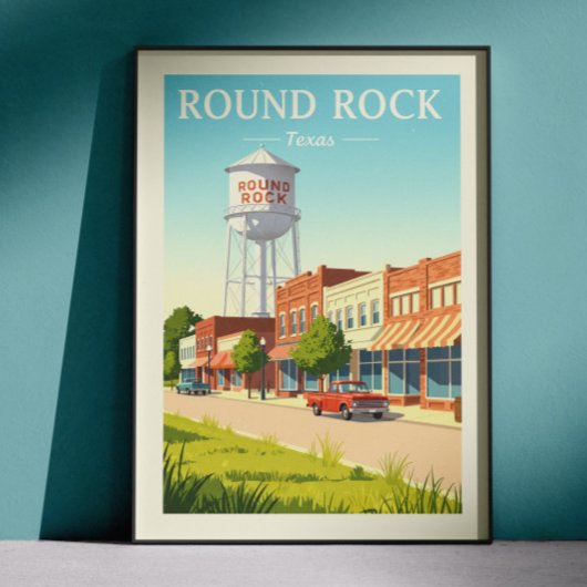 Vintage Round Rock Texas ポスター