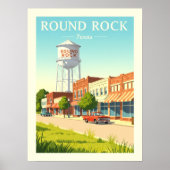 Vintage Round Rock Texas ポスター (正面)