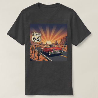 Vintage Route 66 Sunset  Tシャツ