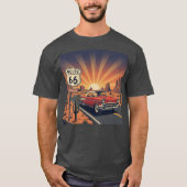 Vintage Route 66 Sunset  Tシャツ (正面)